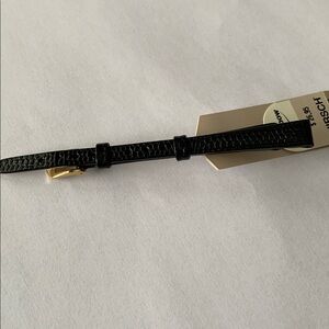 9mm Black lizard Leather Replacement Watch Band